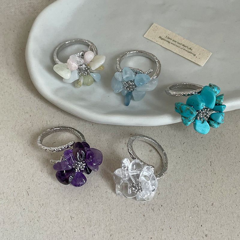 Irregular Crystal Beaded Ring - DippedShop Wholesale - #8019