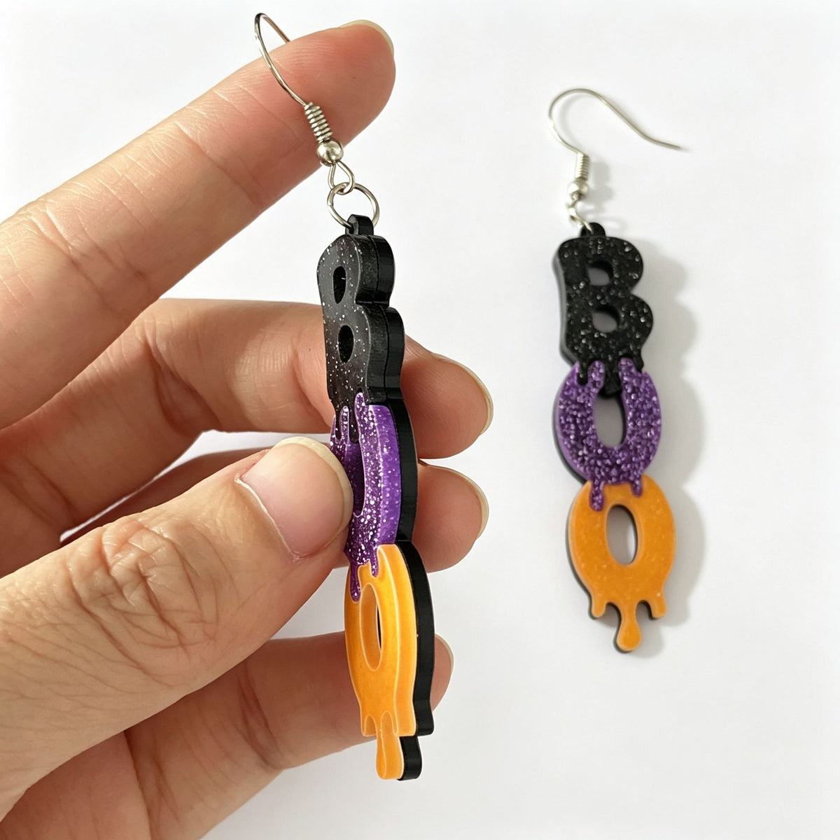 Glitter Letter Dangle Earrings - DippedShop Wholesale - #1043