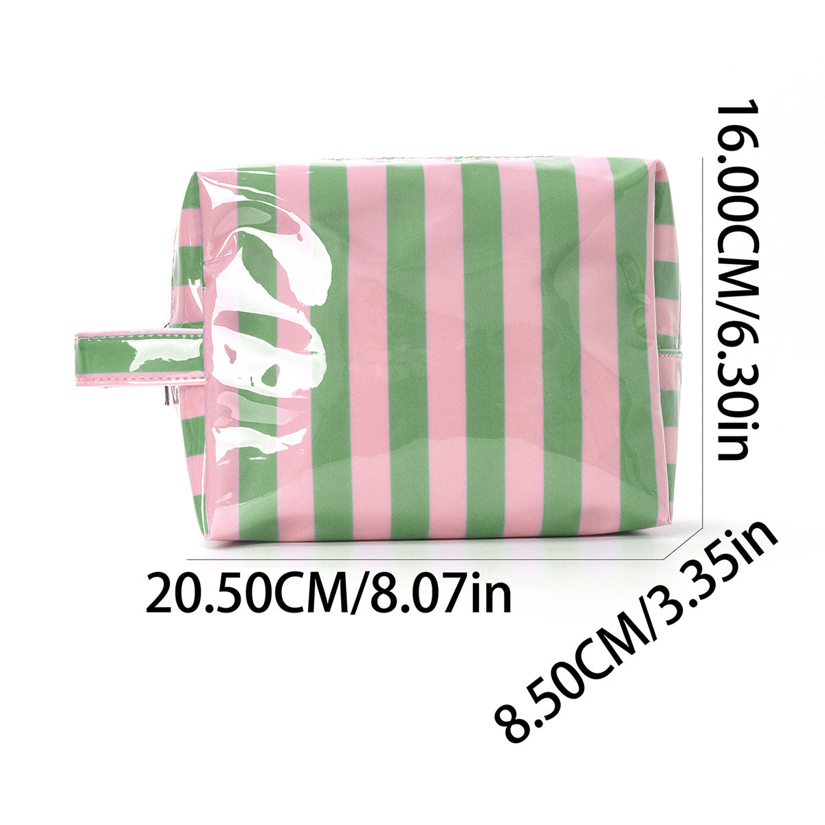 Fashion Color Block Striped Portable Makeup Bag MK2BW6S10BOB64