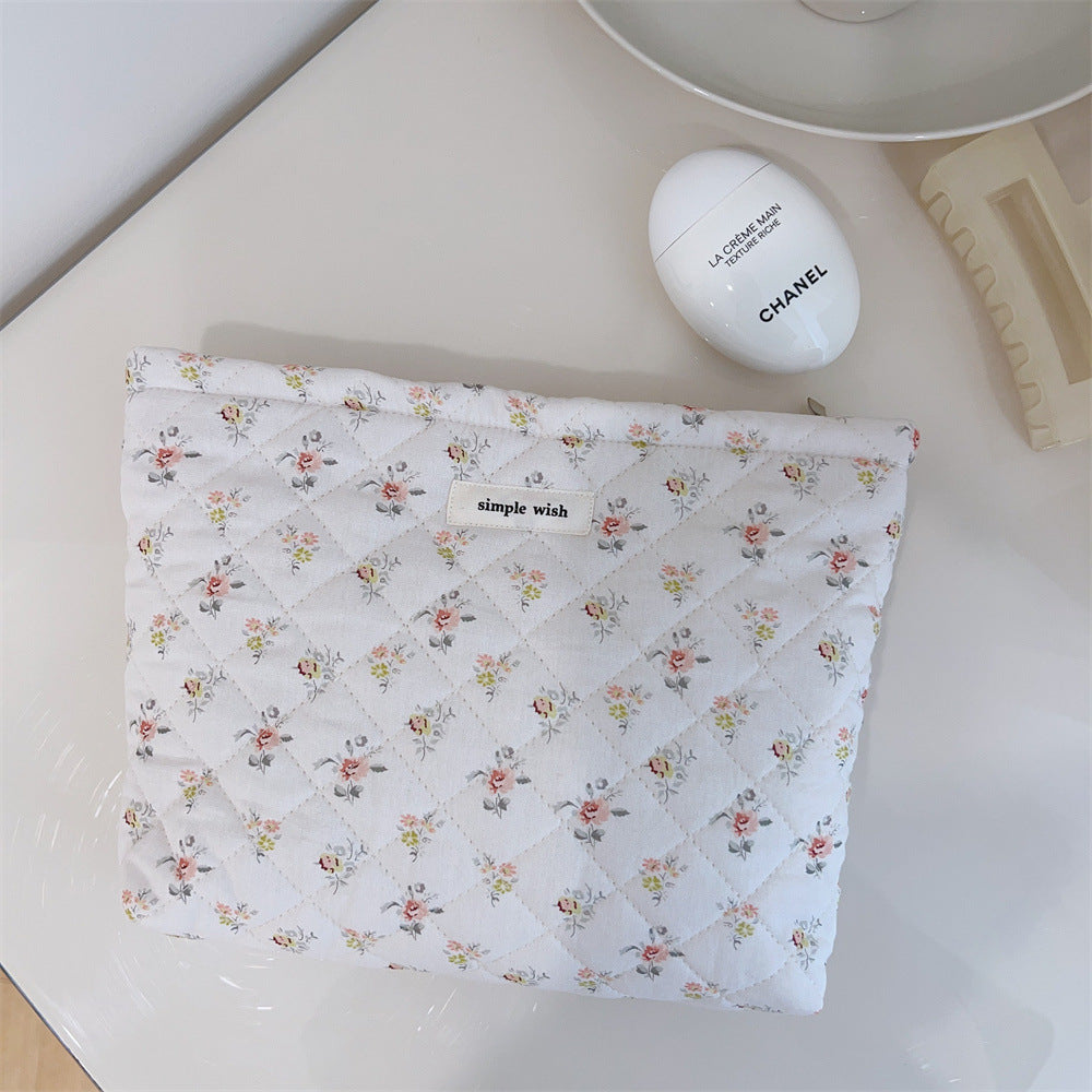 Floral Quilted Makeup Bag - DippedShop Wholesale - #2099
