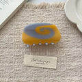 Unique Color Block Swirl Print Acetate Hair Claw 6W6HCP1636