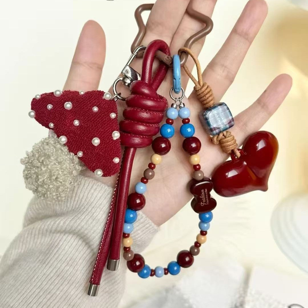 Vintage Mushroom Beaded Chain Bag Charm 6W10BBC402