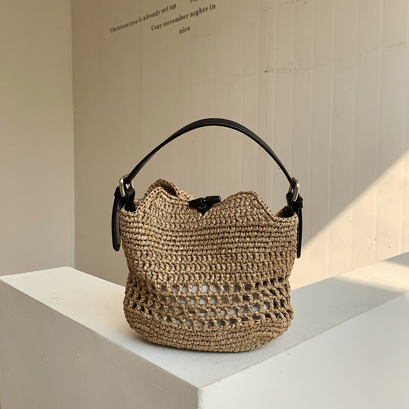 Straw Woven Hobo Bag - DippedShop Wholesale - #0195