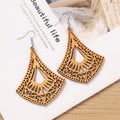Vintage Wooden Leaf Earrings - DippedShop Wholesale - #8451