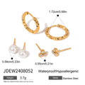Gold Plated Rhinestone Hoops - DippedShop Wholesale - #7971