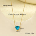 Cubic Zirconia Heart Pendant Choker Necklace 6W6JNC392L