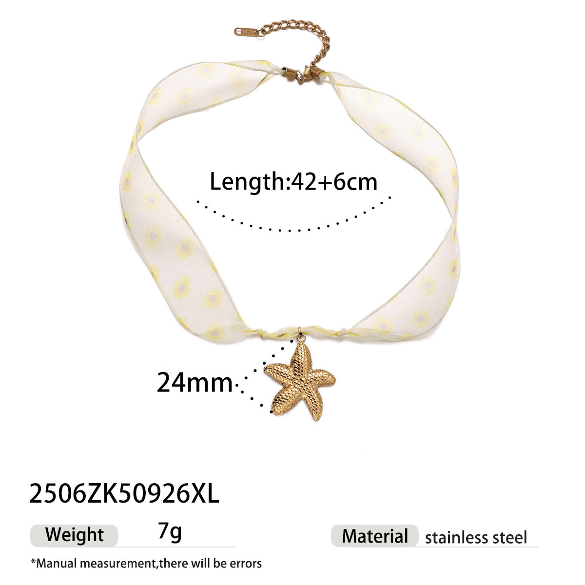 Lace Starfish Pendant Necklace - DippedShop Wholesale - #8035