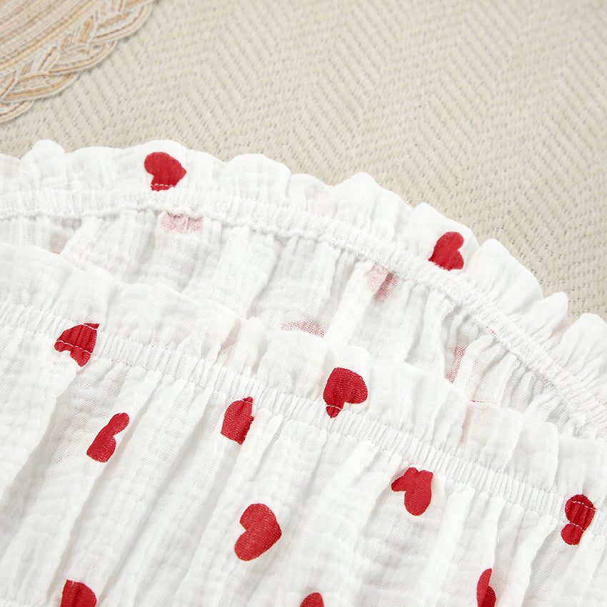 Love Print Flounce Sleepwear Set - DippedShop Wholesale - #4051