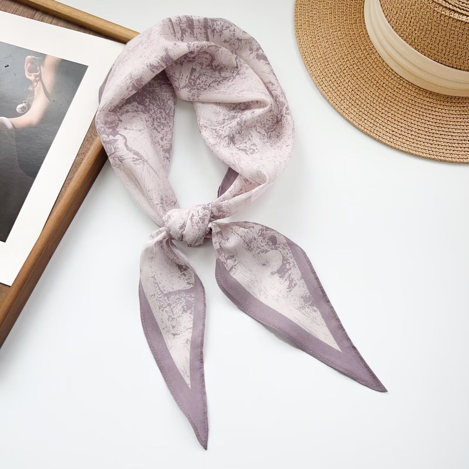 Trendy Flower Print Cotton Neckerchief Head Scarf MK2BW6W6NSI12