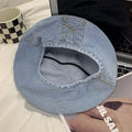 Fashion Washed Solid Color Denim Beret MK2BW6W6HAT103