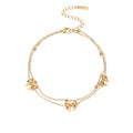 Trendy Bowknot Gold Plated Layered Chian Anklet 8ZA6JAB09