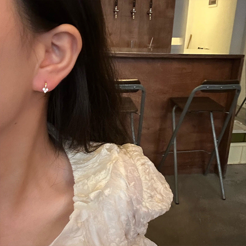 Heart Shape Rhinestone Earrings - DippedShop Wholesale - #3459