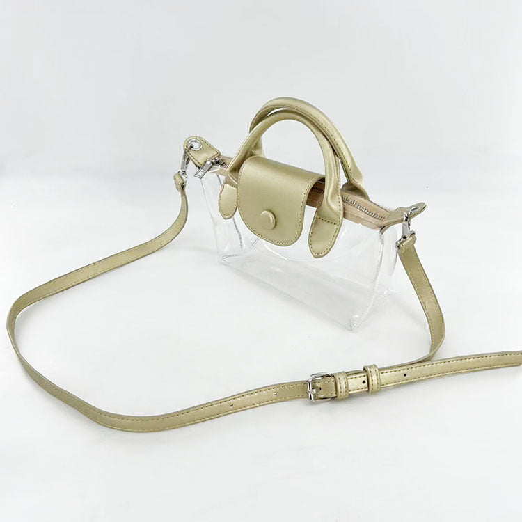 Trendy Clear Dumpling Color Contrast Crossbody Bag 6W10BBG2121