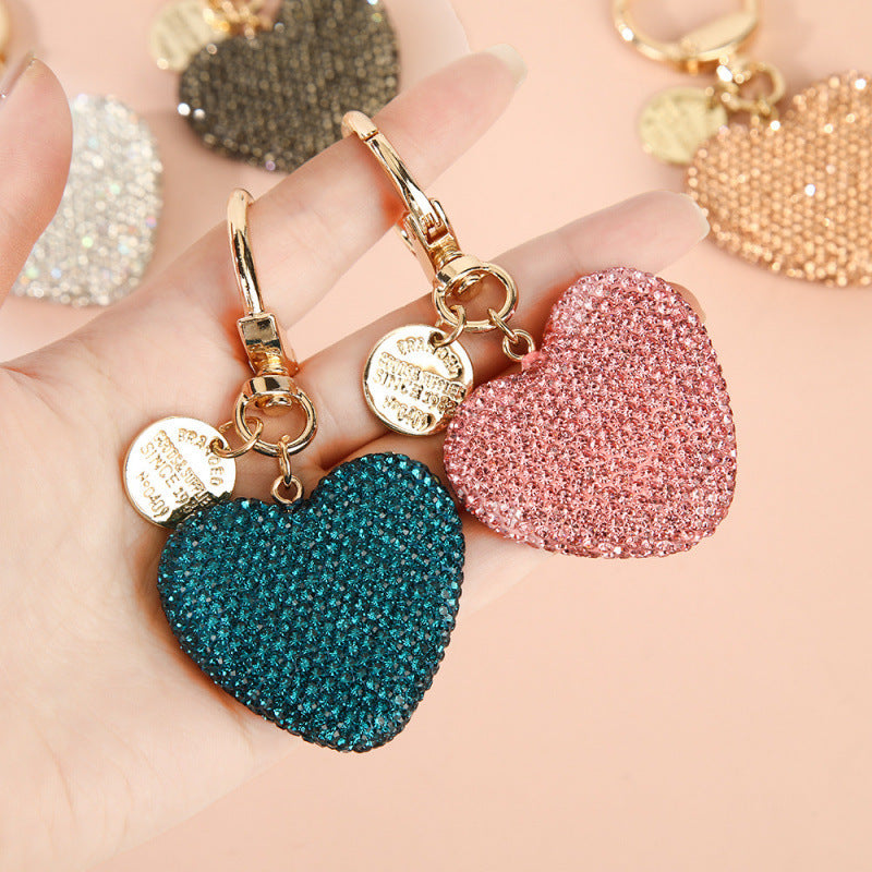 Rhinestone Heart Bag Charm - DippedShop Wholesale - #1475