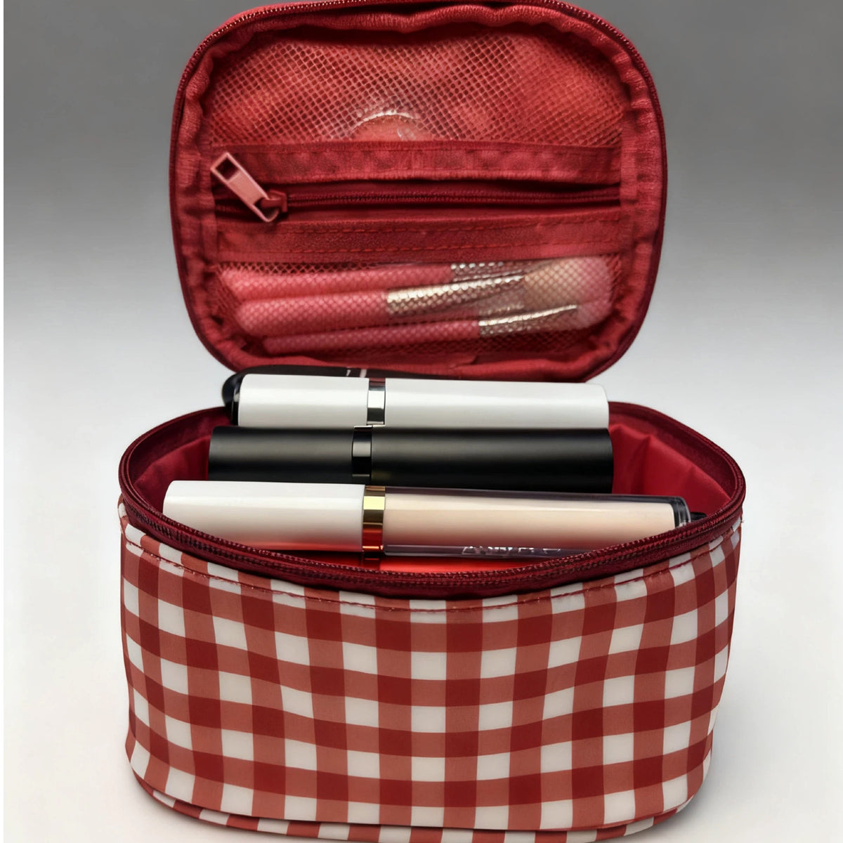 Plaid Large Capacity Cosmetic Bag - DippedShop Wholesale - #6371