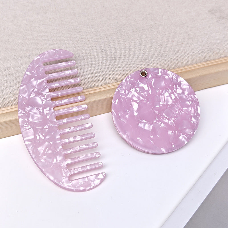 Mini Half-Moon Marble Acetate Hair Combs MK2PPM6CT5CB43