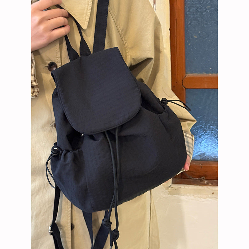Stylish Plaid Pattern Flap Drawstring Backpacks 6S10BBG1439