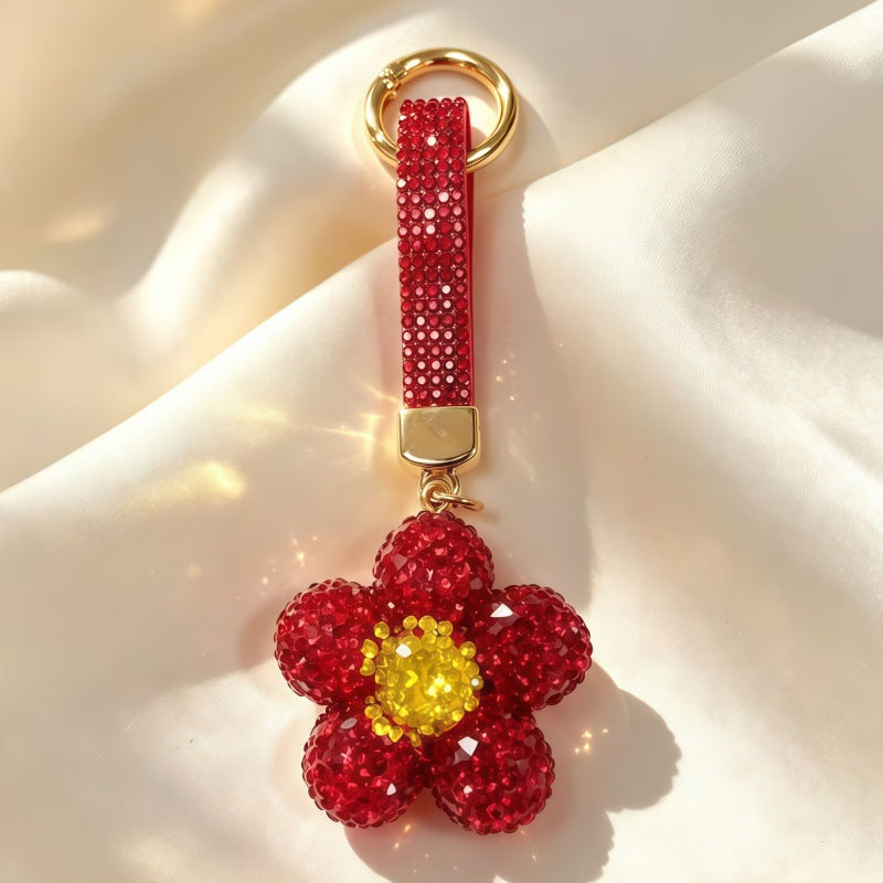 Cute Sparkly Rhinestone Sunflower Bag Charm 6W10BBC731