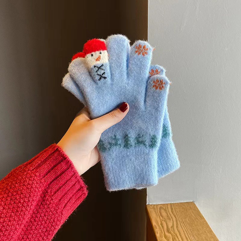 Cute Cartoon Thicken Plush Warm Knit Gloves 6W6GLO109