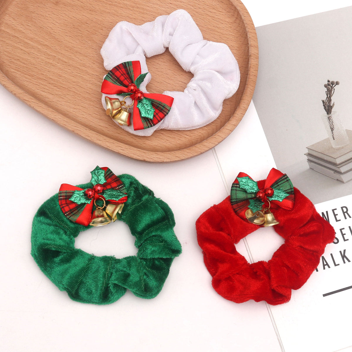 Velvet Bow Hair Scrunchie - DippedShop Wholesale - #2163