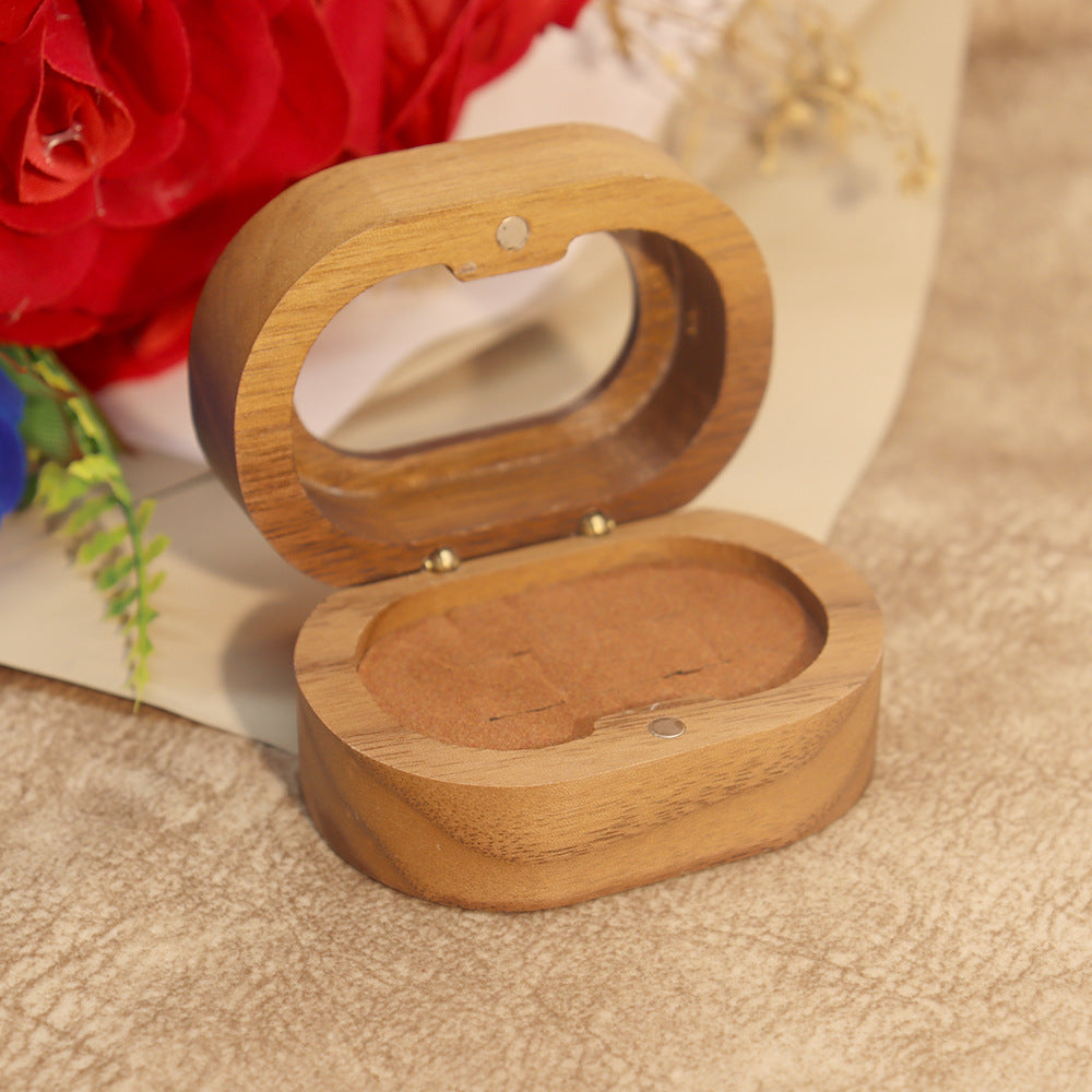 Oval Walnut Ring Box - DippedShop Wholesale - #5923