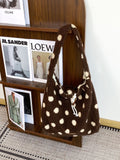 Plush Polka Dot Shoulder Bag - DippedShop Wholesale - #3379