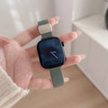 Simple Solid Color Nylon Weave Magnetic Watch Band 6W6JWA112