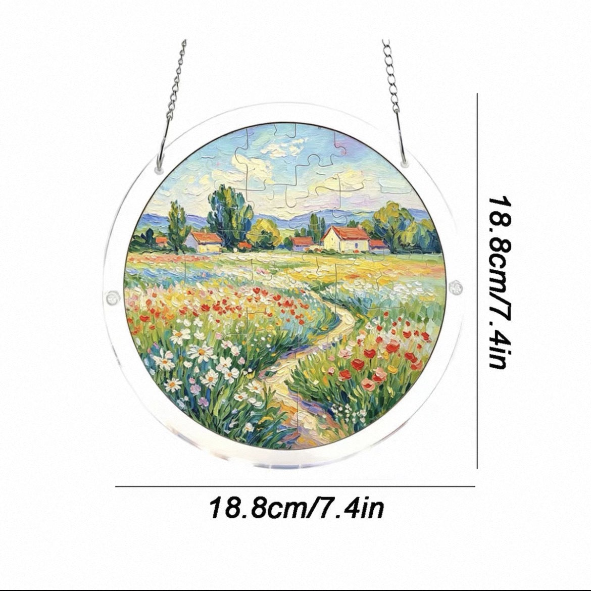 Colorful Stained Glass Style Puzzle Acrylic Suncatcher 6H7HLS181