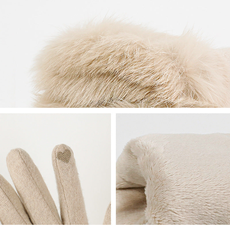 Faux Fur Touchscreen Gloves - DippedShop Wholesale - #6787
