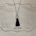 Minimalist Silver Plated Tassel Pendant Necklace 6W6JNC678