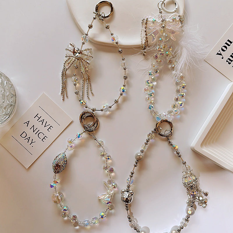 Cute Crystal Beaded Butterfly Keychain DP25C796