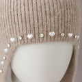 Pearl Rhinestone Angora Trapper Beanie 6W6HAT698