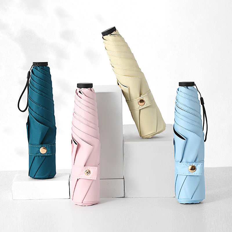 Minimalist Solid Color Portable Comapct Folding Umbrella DP26UL09