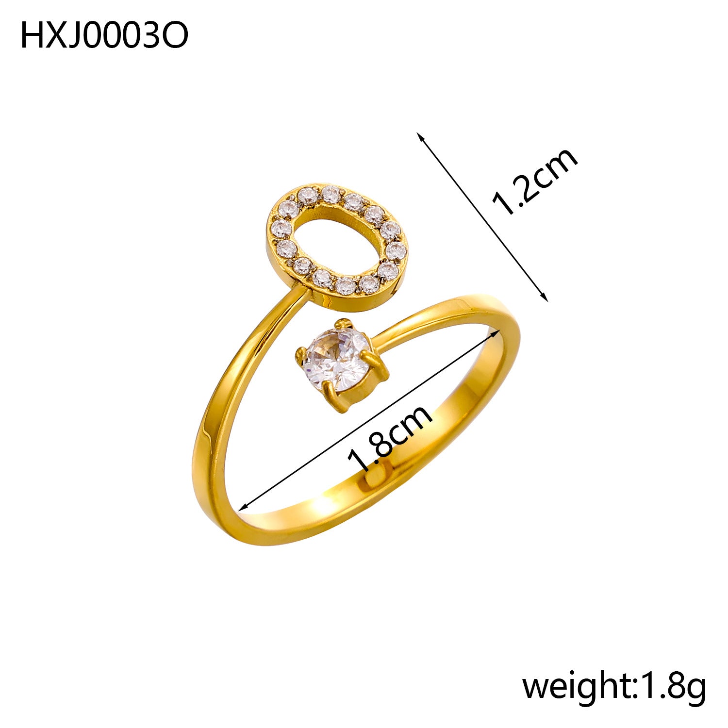 Simple Gold Plated Rhinestone - DippedShop Wholesale - #8323