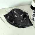 Cute Bowknot Cherry Embroidery Denim Bucket Hat MK2BW6W6HAT70