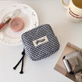 Color Block Plaid Large Capacity Makeup Bag MK2BW6S10BOB57