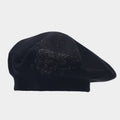 Vintage Rhinestone Floral Embroidery Knit Beret Hat 6W6HAT523