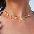 Gold Plated Letter Choker - DippedShop Wholesale - #4083