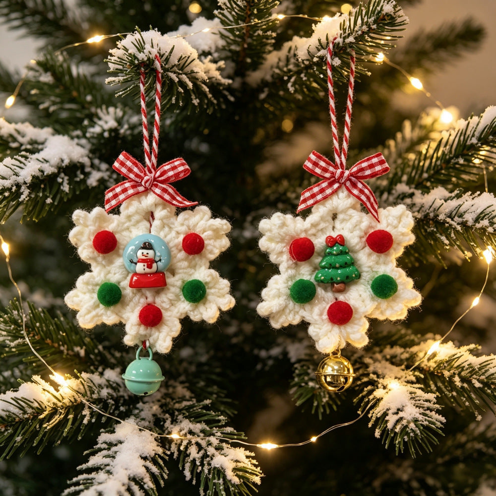 Cute Hand-Crochet Snowflake Hanging Ornament 6H7HBW563
