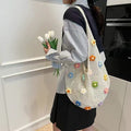 French Floral Large Capacity Knit Shoulder Bag 6W10BBG1762