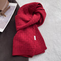 Classic Solid Color Plaid Knit Warm Scarf 6W6NSC79