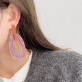 Multi-Layer Oval Dangle Earrings - DippedShop Wholesale - #3635