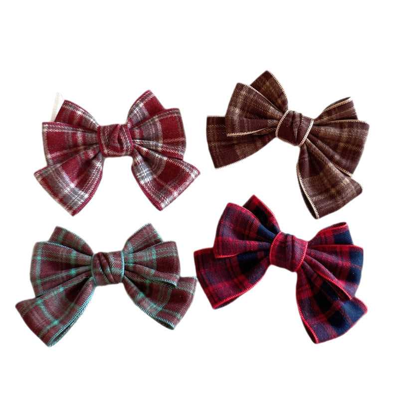 Plaid Bow Hair Clip - DippedShop Wholesale - #9827