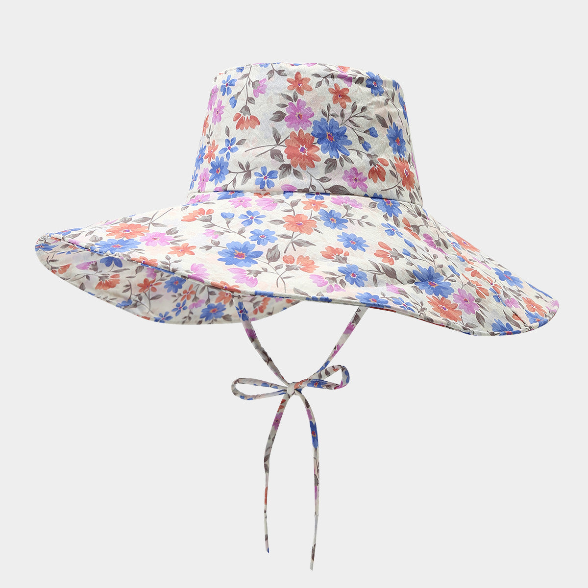 Fashion Floral Print Wide Brim Bucket Hat MK2BW6W6HAT107