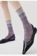 Vintage Plaid Jacquard Socks - DippedShop Wholesale - #9123