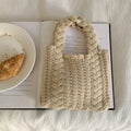 Elegant Cable Knit Solid Color Handbag 6W10BBG1788