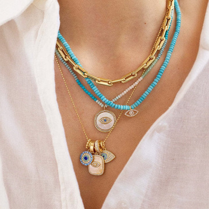 Evil Eye Pendant Choker Necklace - DippedShop Wholesale - #8723