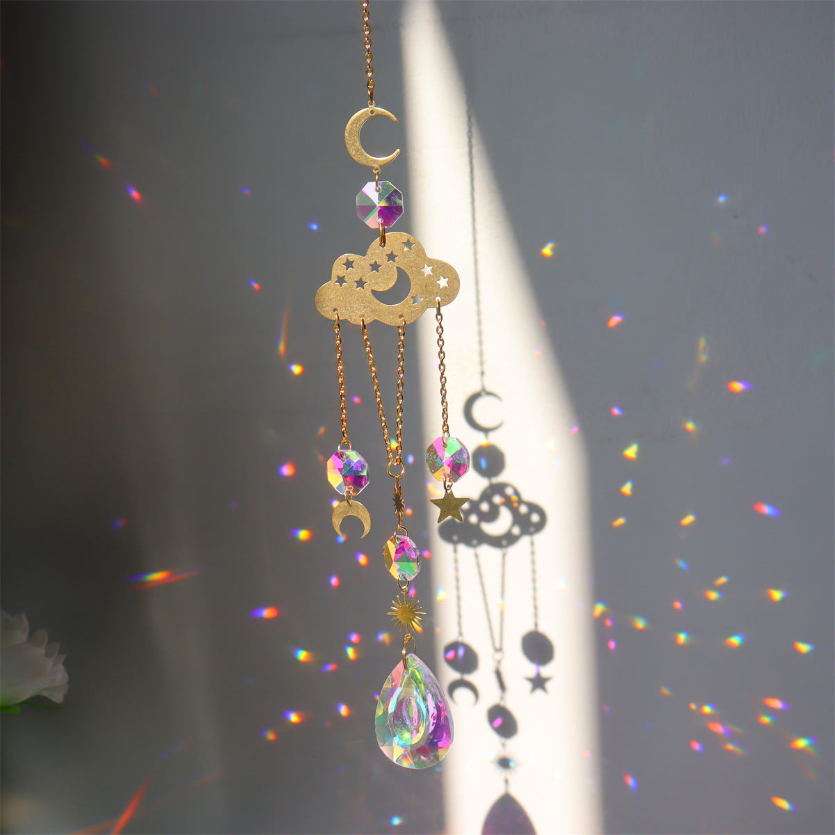 Metal Cloud Geometry Crystal Tassel Suncatchers MK2CZAS6H7HLS71