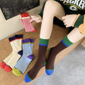 Simple Color Block Striped Soft Slouchy Socks 6W8FSO713