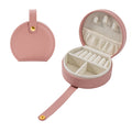 Elegant Half-Moon Travel Jewelry Case with Handle 6W13HSJ111